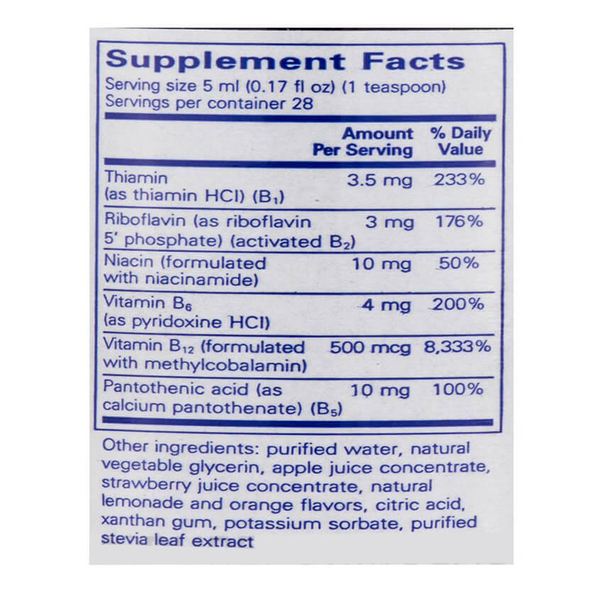 B Complex Liquid Supplement Facts Koshland Pharm